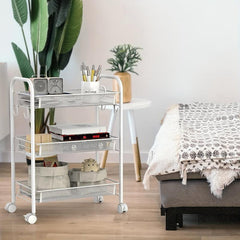 1pc Small Cart Movable Storage Rack Floor standing Fruit And Vegetable Basket