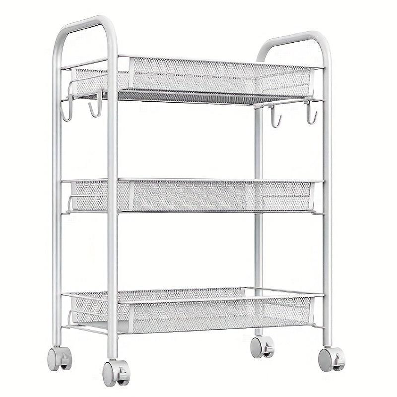 1pc Small Cart Movable Storage Rack Floor standing Fruit And Vegetable Basket