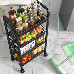 1pc Small Cart Movable Storage Rack Floor standing Fruit And Vegetable Basket