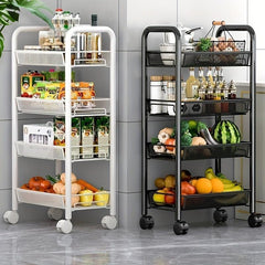 1pc Small Cart Movable Storage Rack Floor standing Fruit And Vegetable Basket