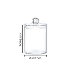 4 Pack Qtip Holder Dispenser Clear Plastic Apothecary Jar Set For Bathroom