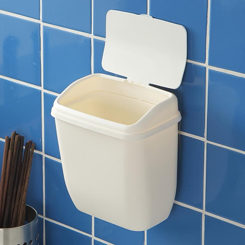 Wall Mounted Trash Can with Lid for Bathroom and Kitchen