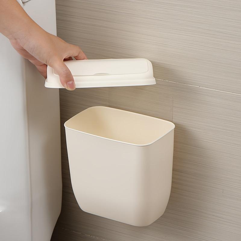 Wall Mounted Trash Can with Lid for Bathroom and Kitchen
