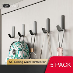 5 Pack Adhesive Hooks Aluminum Alloy Self Adhesive Robe Coat Hook