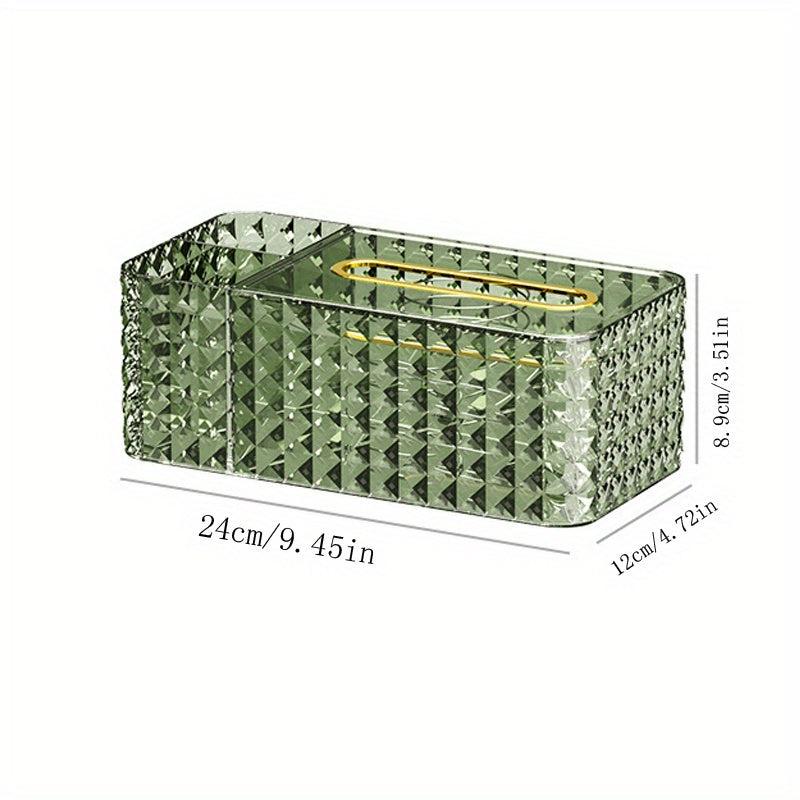 Desktop Tissue Box with Remote Control Organizer