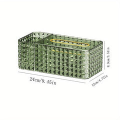 Desktop Tissue Box with Remote Control Organizer