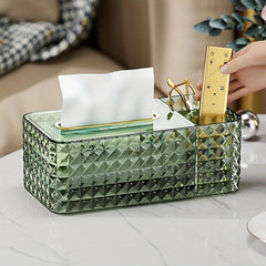 Desktop Tissue Box with Remote Control Organizer