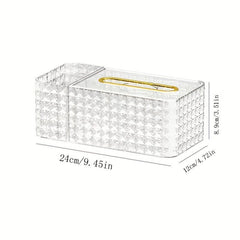 Desktop Tissue Box with Remote Control Organizer