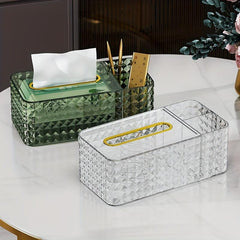 Desktop Tissue Box with Remote Control Organizer