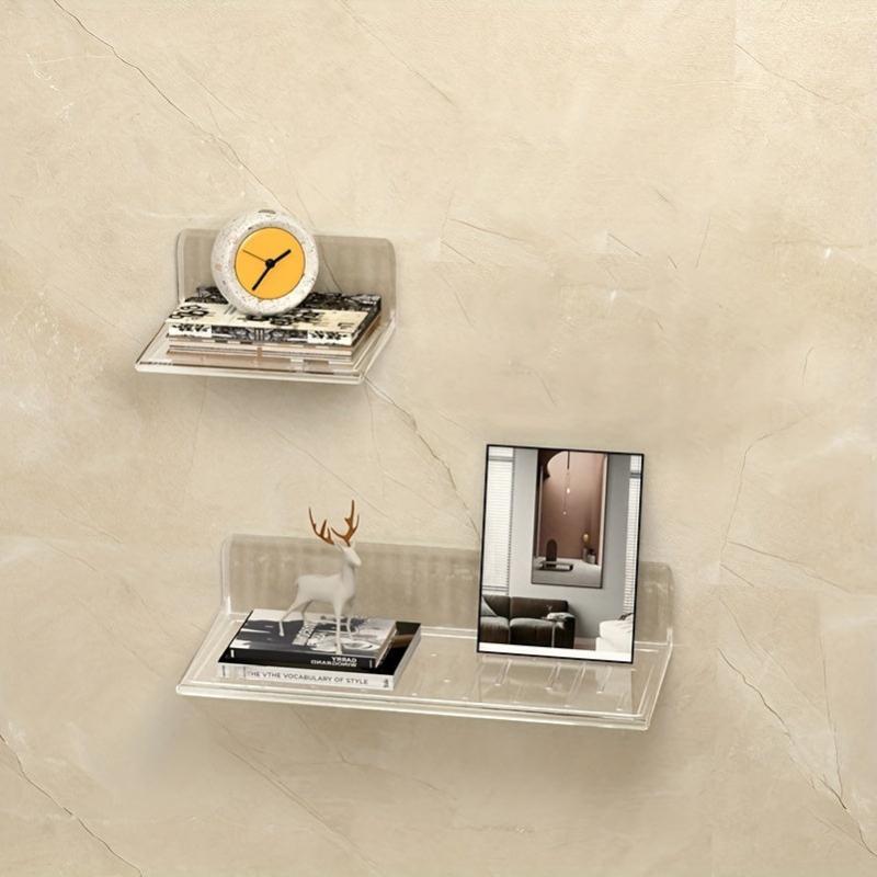 Clear Self-Adhesive Floating Shelves for Cosmetics Lipstick