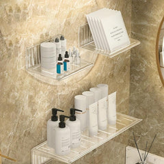 Clear Self-Adhesive Floating Shelves for Cosmetics Lipstick