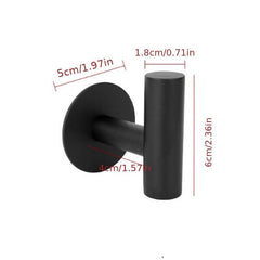 2pcs Adhesive Towel Hooks Stainless Steel Heavy Duty Waterproof Hooks