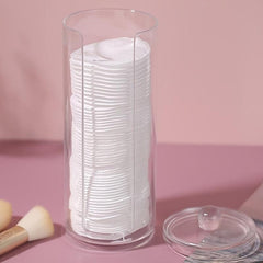Clear Cotton Pad Storage Holder with Groove for Makeup Puffs and Swabs