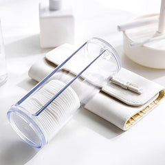 Clear Cotton Pad Storage Holder with Groove for Makeup Puffs and Swabs