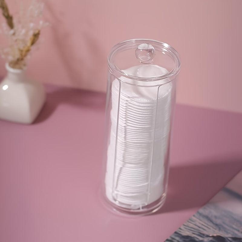 Clear Cotton Pad Storage Holder with Groove for Makeup Puffs and Swabs