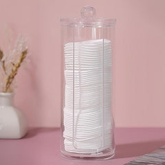 Clear Cotton Pad Storage Holder with Groove for Makeup Puffs and Swabs