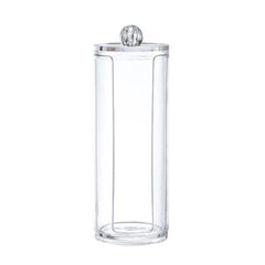 Clear Cotton Pad Storage Holder with Groove for Makeup Puffs and Swabs