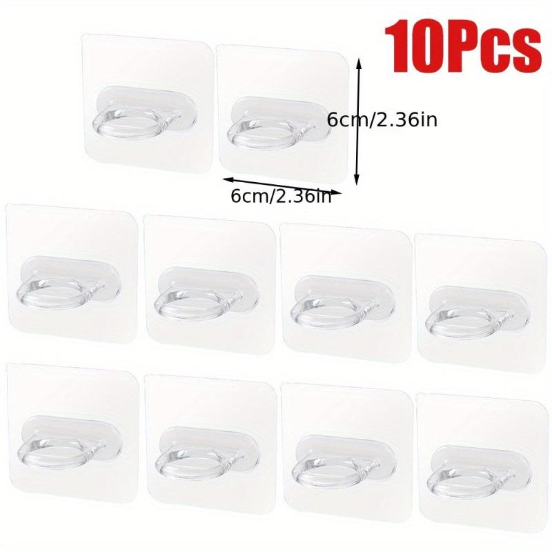 10pcs Self Adhesive Curtain Rod Holder Punch-Free Bracket High Load Bearing