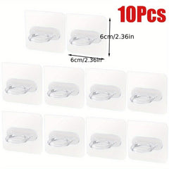 10pcs Self Adhesive Curtain Rod Holder Punch-Free Bracket High Load Bearing