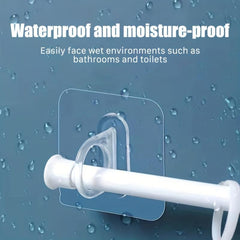 10pcs Self Adhesive Curtain Rod Holder Punch-Free Bracket High Load Bearing