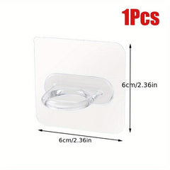 10pcs Self Adhesive Curtain Rod Holder Punch-Free Bracket High Load Bearing