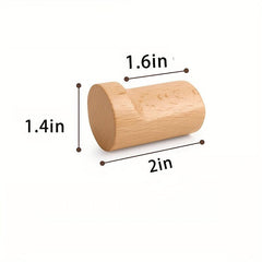 4pcs Wooden Wall Hooks Modern Coat Rack Beech Wood