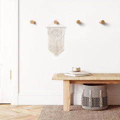 4pcs Wooden Wall Hooks Modern Coat Rack Beech Wood