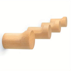4pcs Wooden Wall Hooks Modern Coat Rack Beech Wood