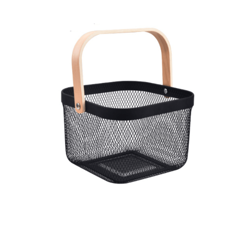 Metal Storage Basket Portable with Handle for Toys Snacks Fruit Vegetables