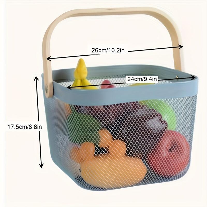 Metal Storage Basket Portable with Handle for Toys Snacks Fruit Vegetables