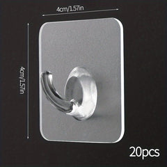 Plastic Transparent Self Adhesive Hook Punch for Room Wall Door Cabinet