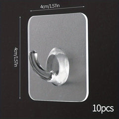 Plastic Transparent Self Adhesive Hook Punch for Room Wall Door Cabinet