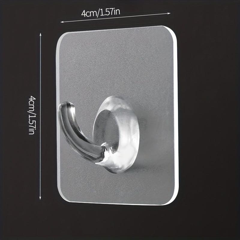 Plastic Transparent Self Adhesive Hook Punch for Room Wall Door Cabinet