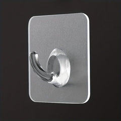 Plastic Transparent Self Adhesive Hook Punch for Room Wall Door Cabinet