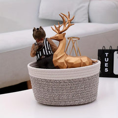 Large Woven Basket Storage Organizer for Snacks Toys Clothes