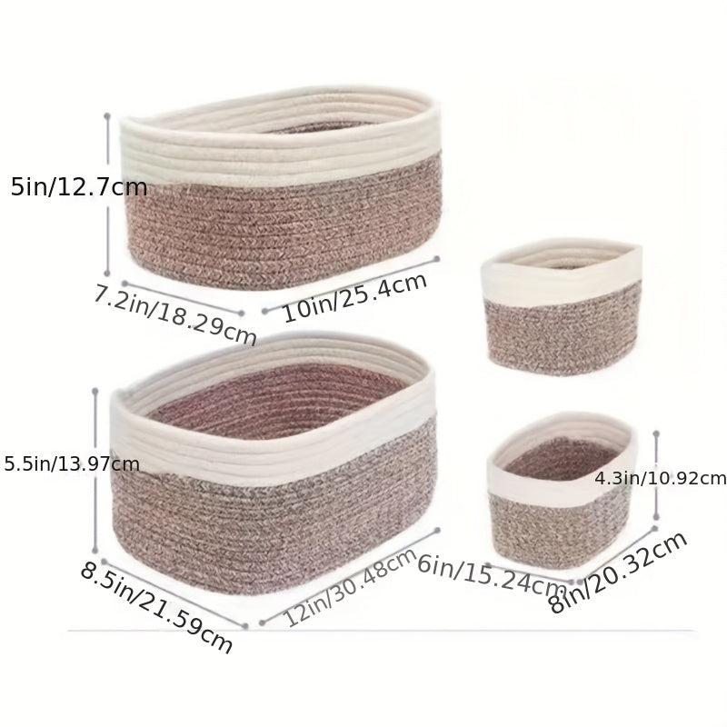 Large Woven Basket Storage Organizer for Snacks Toys Clothes