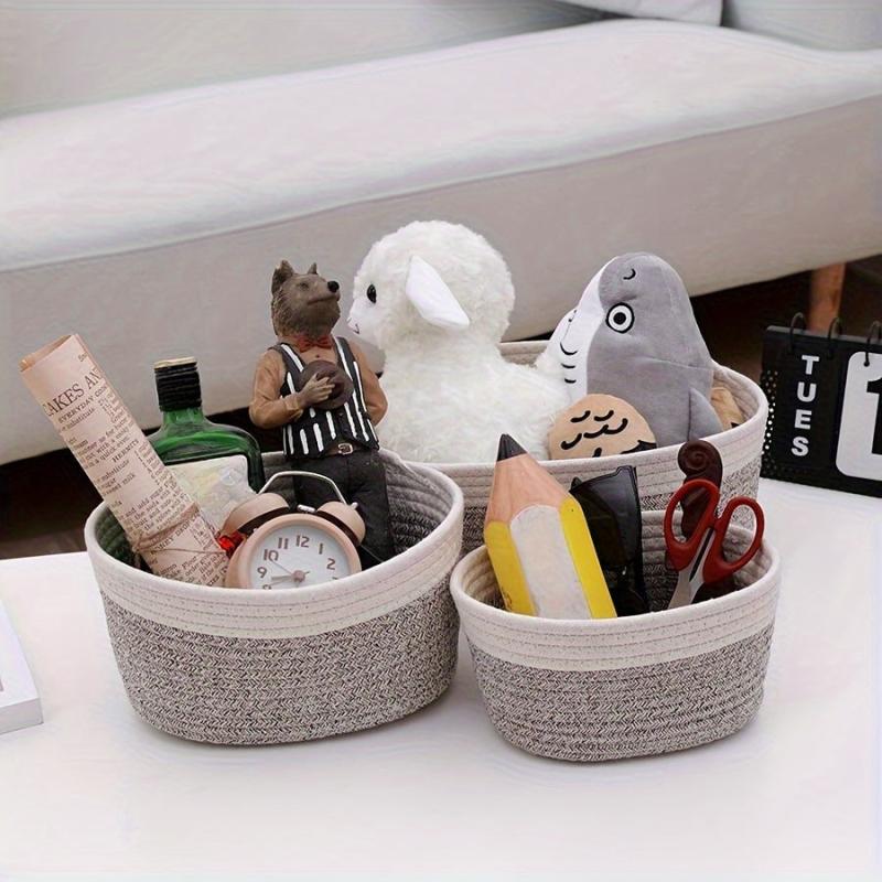 Large Woven Basket Storage Organizer for Snacks Toys Clothes