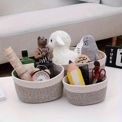 Large Woven Basket Storage Organizer for Snacks Toys Clothes
