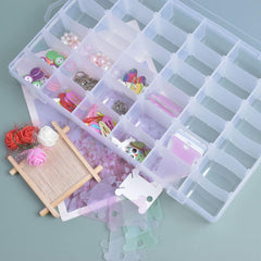 Large 36 Grids Craft Storage Box Adjustable with Lid