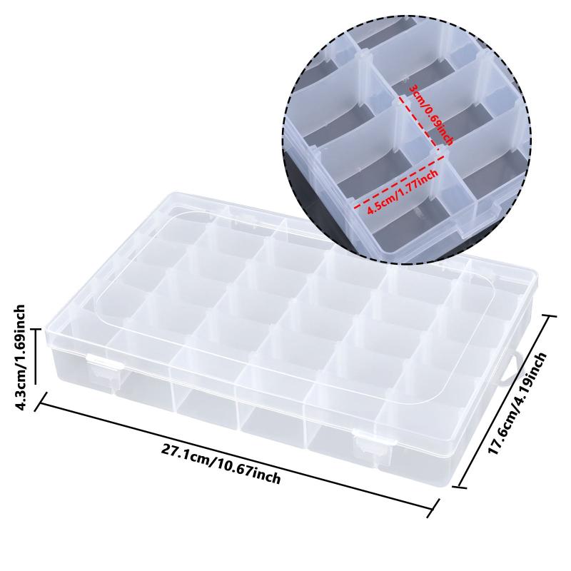 Large 36 Grids Craft Storage Box Adjustable with Lid