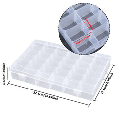 Large 36 Grids Craft Storage Box Adjustable with Lid