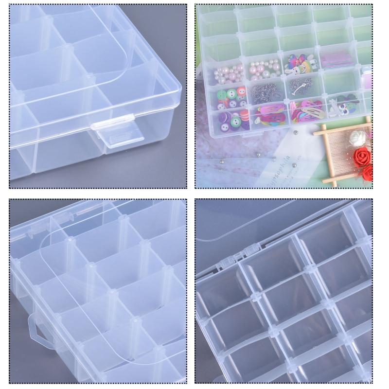 Large 36 Grids Craft Storage Box Adjustable with Lid