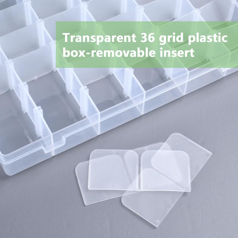 Large 36 Grids Craft Storage Box Adjustable with Lid