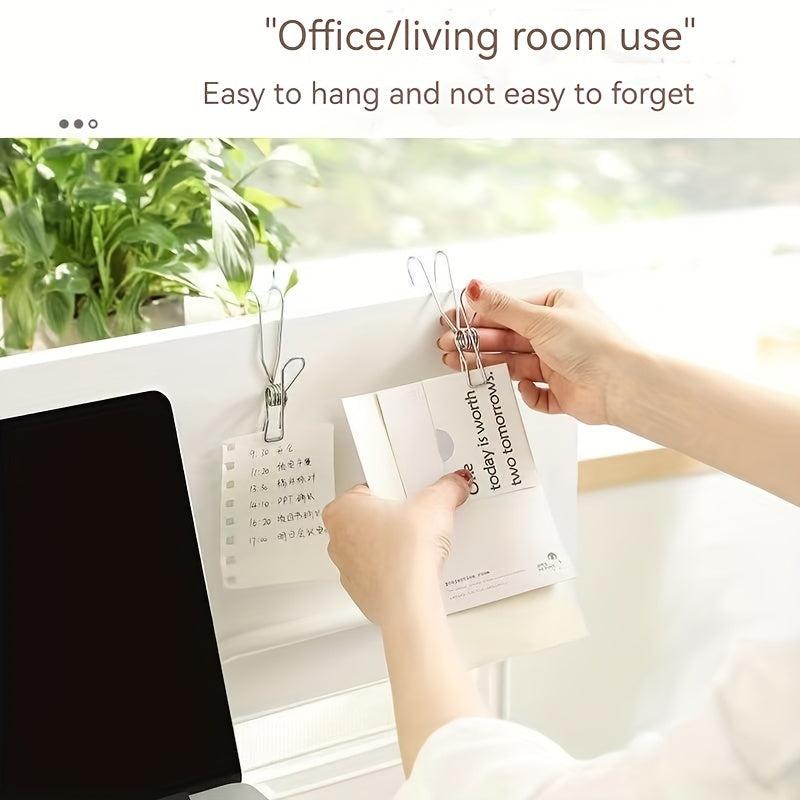 6pcs Stainless Steel Clip Hook Kitchen Bathroom Towel Hanging Hook
