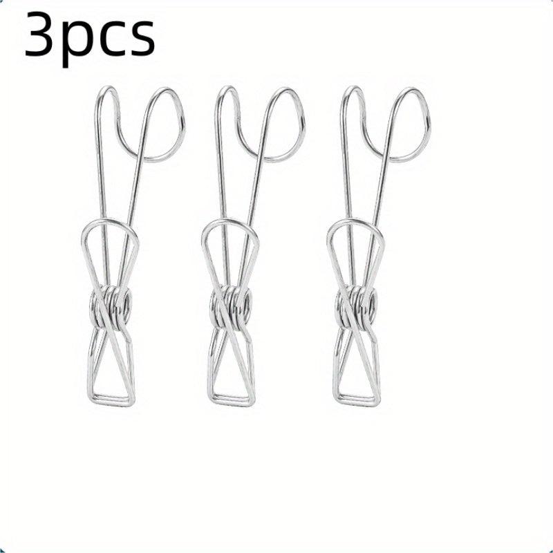 6pcs Stainless Steel Clip Hook Kitchen Bathroom Towel Hanging Hook