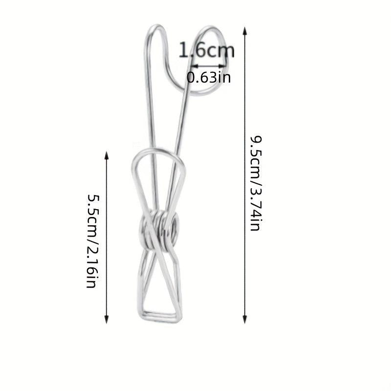 6pcs Stainless Steel Clip Hook Kitchen Bathroom Towel Hanging Hook