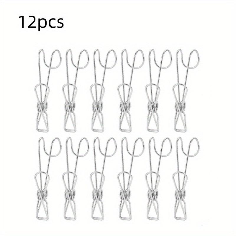 6pcs Stainless Steel Clip Hook Kitchen Bathroom Towel Hanging Hook