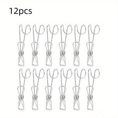 6pcs Stainless Steel Clip Hook Kitchen Bathroom Towel Hanging Hook