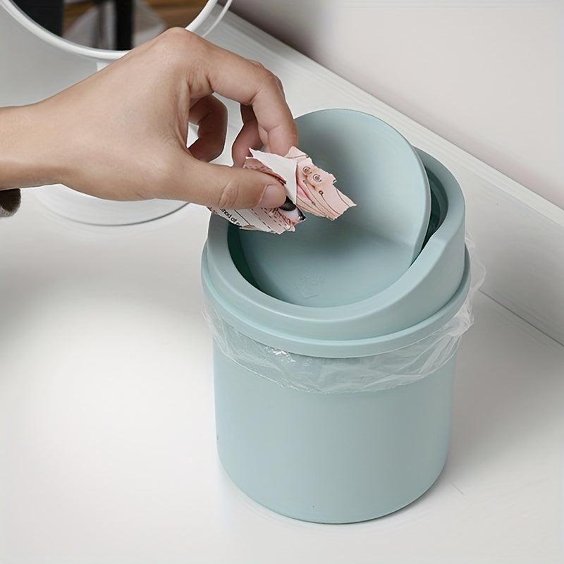 Desktop Small Trash Can Mini Plastic Garbage Can with Lid