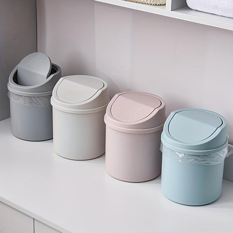 Desktop Small Trash Can Mini Plastic Garbage Can with Lid